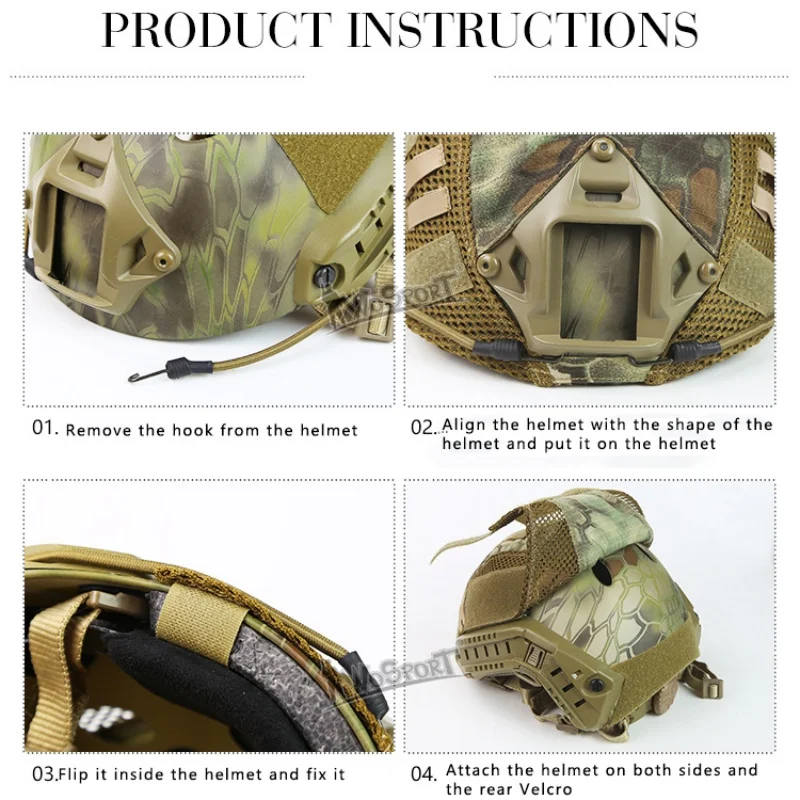 Tactical Military Helmet Covers Camouflage Cover Airsoft Paintball Shooting Helmet Accessory for FAST MH/PJ Helmet New