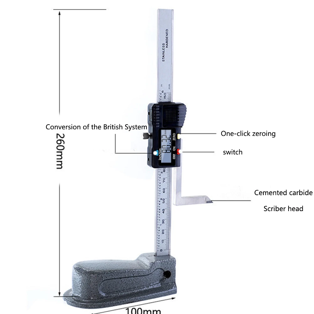 0-150 мм металлический измерительный штангенциркуль для деревообработки Scriber на батарейках электронный ЖК-дисплей цифровой датчик высоты маркировка