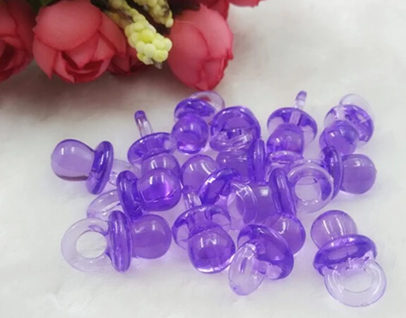 

Clear Purple Mini Pacifiers Baby Shower Favor Girl Decor Party Decorations-500pcs