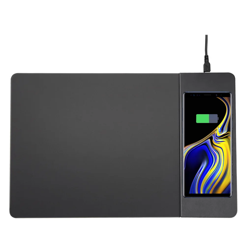 For Qi Fast Wireless Charging Mouse Pad 10W For Samsung Galaxy Note9 2 in 1 Mouse Pad