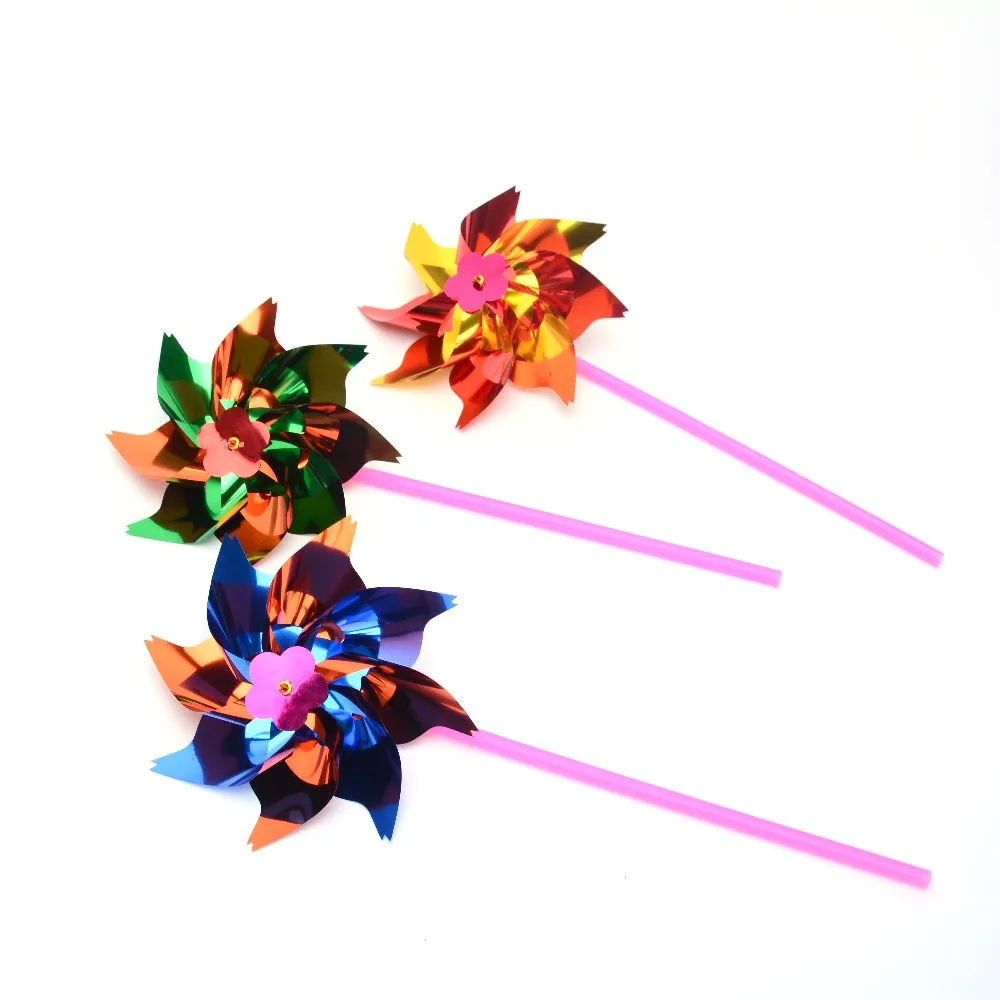 10Pcs Plastic Windmill Pinwheel Wind Spinner Kids Toy Garden Lawn Party