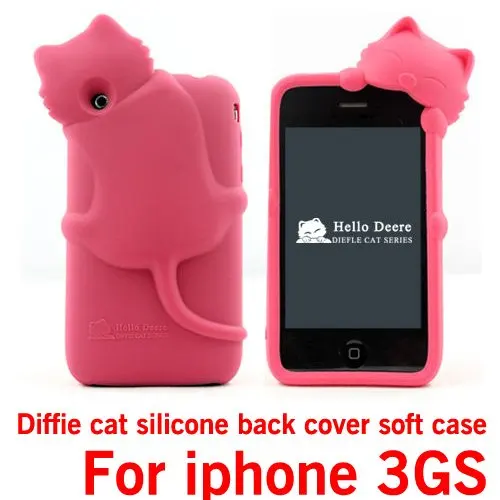 heroin dug melodramatiske new arrival 3D Diffie Cat Silicone soft Case Cover For iphone 3GS ,free  shipping|cover for iphone|case coverfor iphone - AliExpress