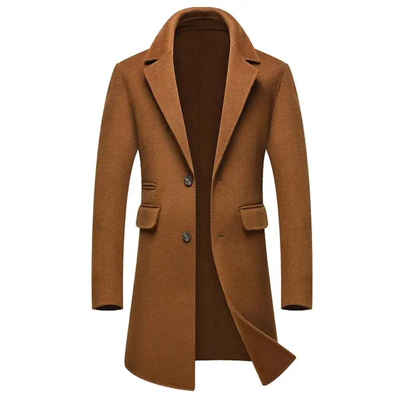 Buy Winter Long Wool Overcoat Men Turn down Collar