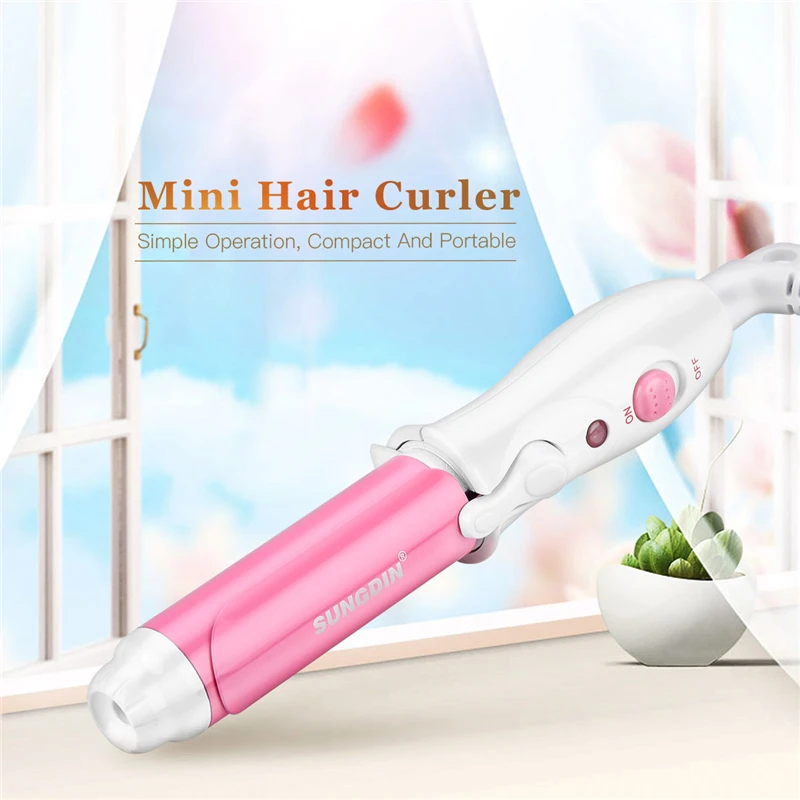 Mini Portable Curling iron Electric Curler Ceramic Hair Tongs Curls