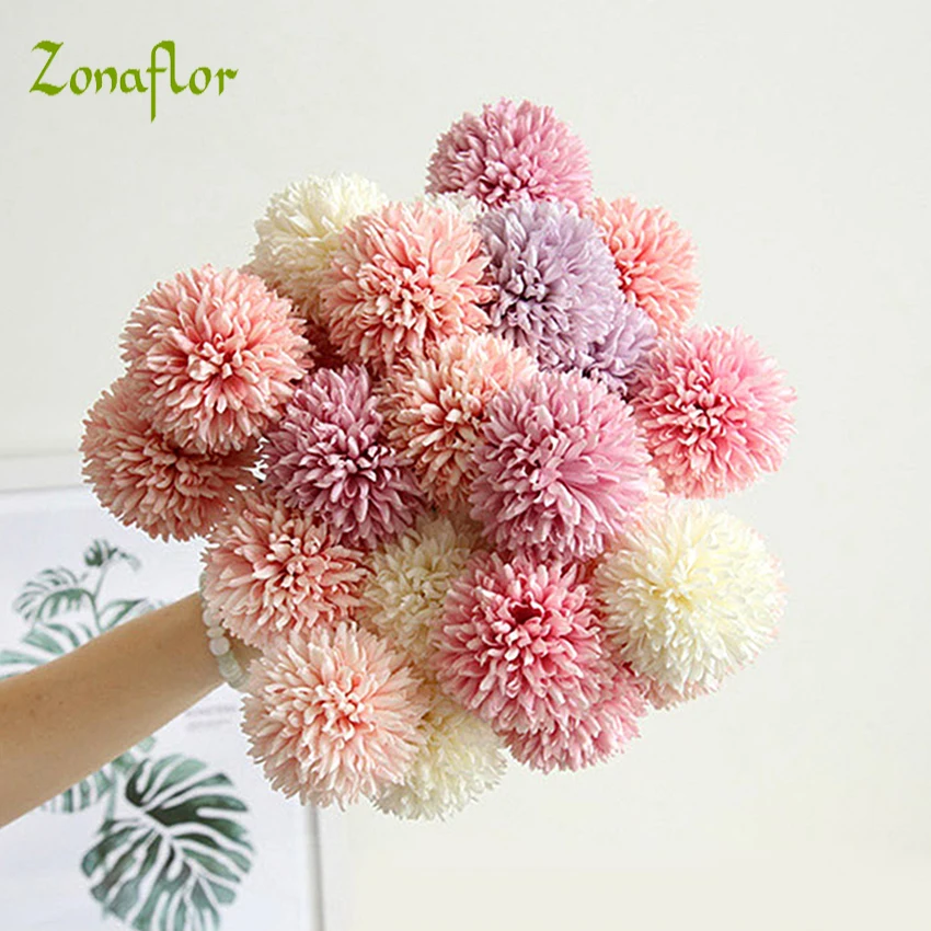 

1PC Artificial Silk Dandelion Fake Flowers Bride Bouquet For Home Party Wedding Decoration Flores Artificial Real Touch Flower