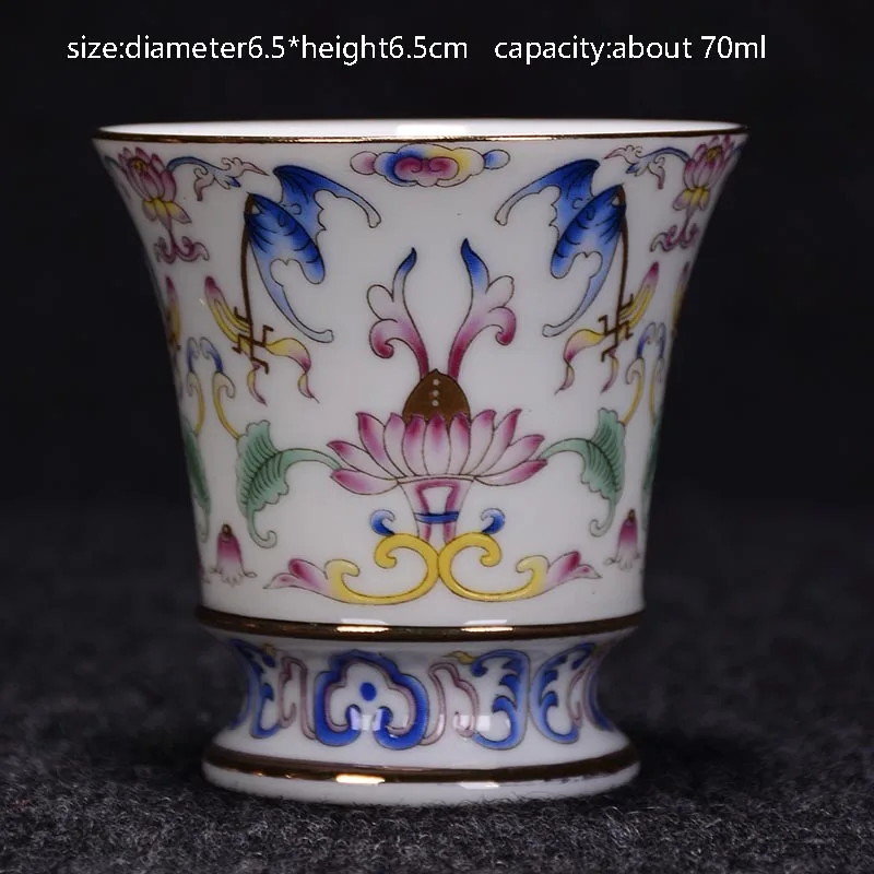 Jingdezhen ручная роспись эмаль цветные чайные чашки домашние маленькие саке чаши