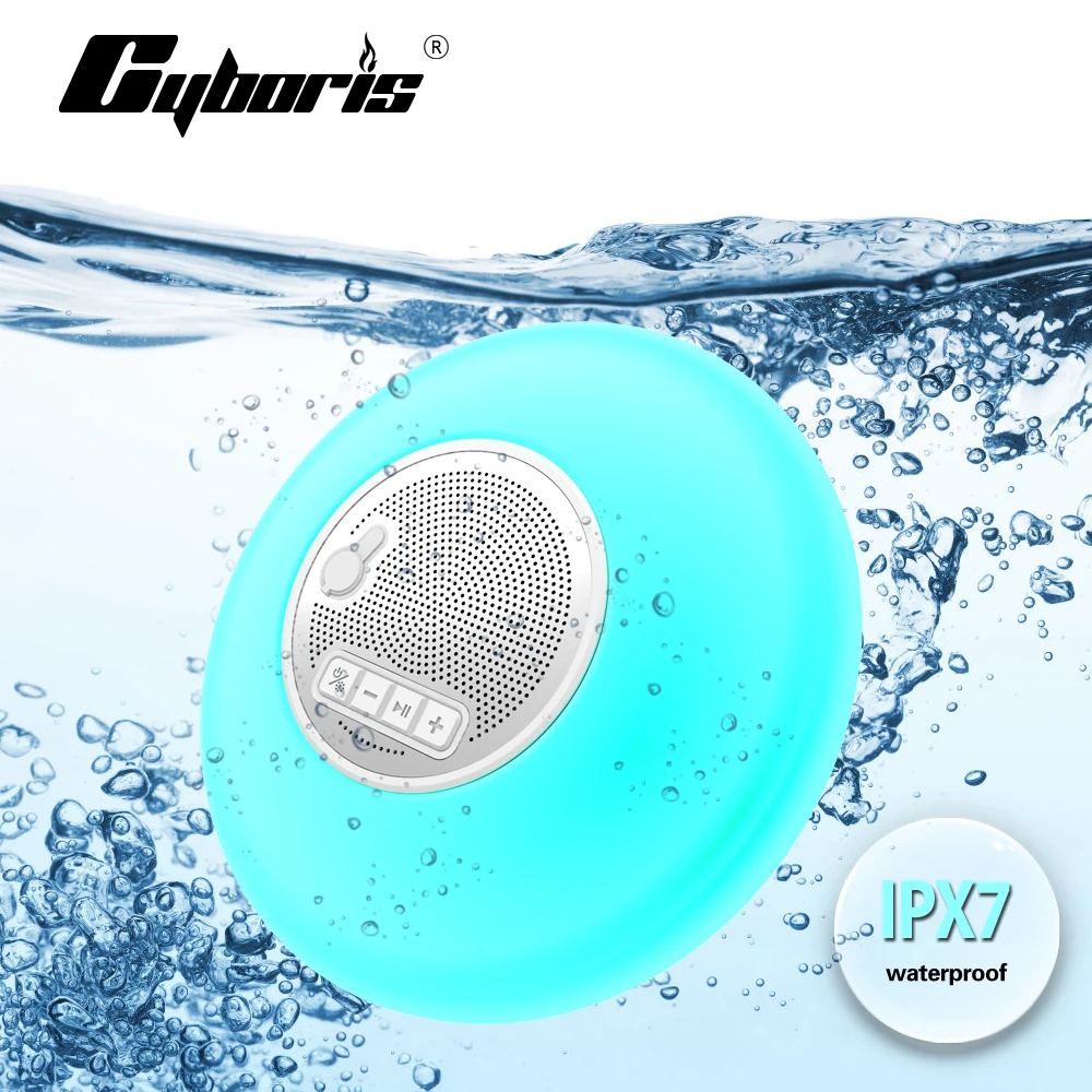 CYBORIS IPX7 RGB Light 5W Swimming Speaker Pool Floating Bluetooth