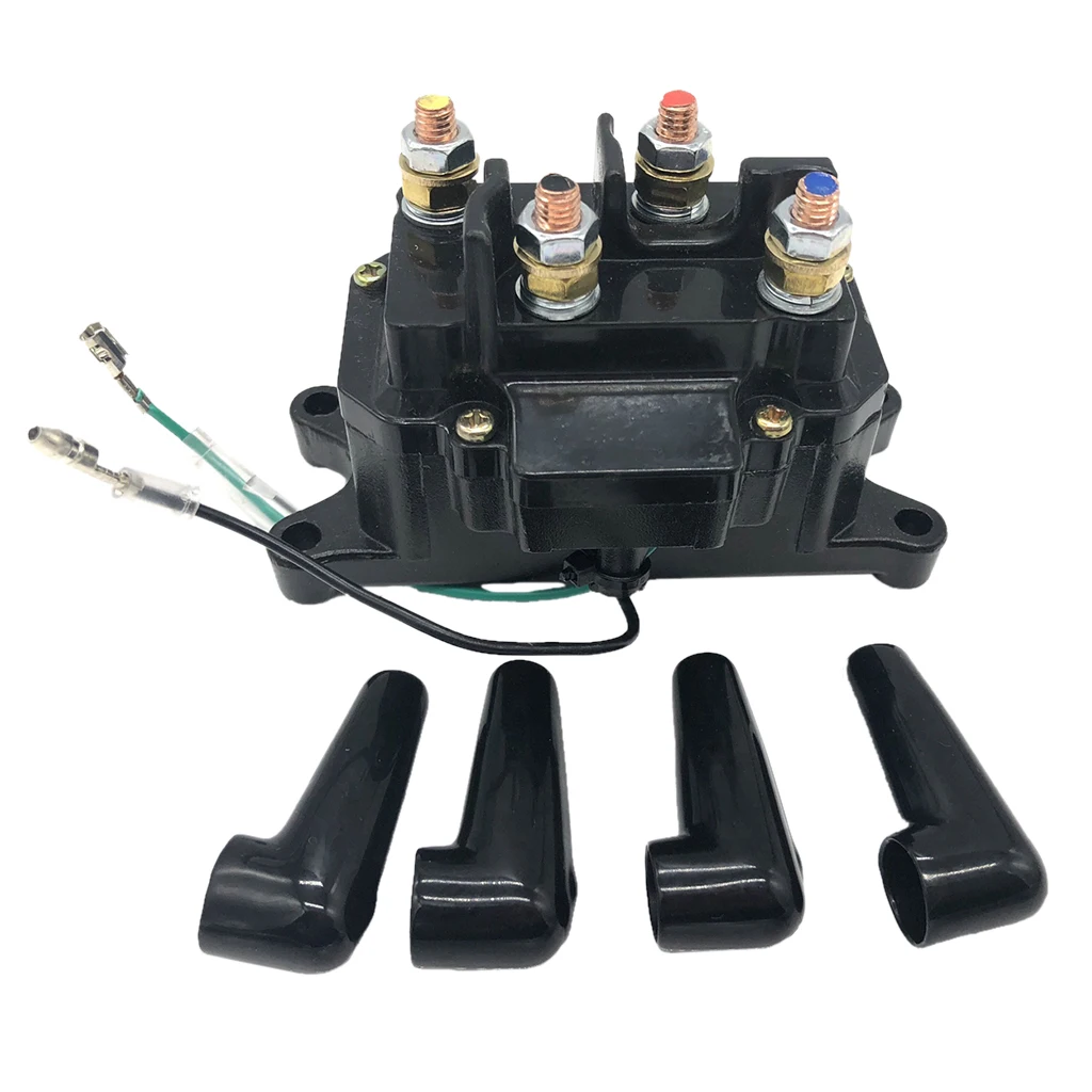 12V 250A Solenoid Relay Contactor Winch Rocker Switch Thumb For ATV UTV