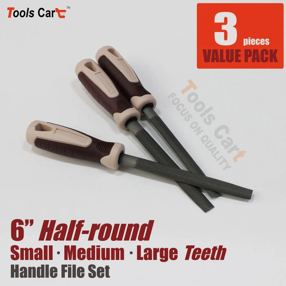 

3 x 266mm ( 10.5" inch ) Half Round file files 3 different Grits HR6-SML
