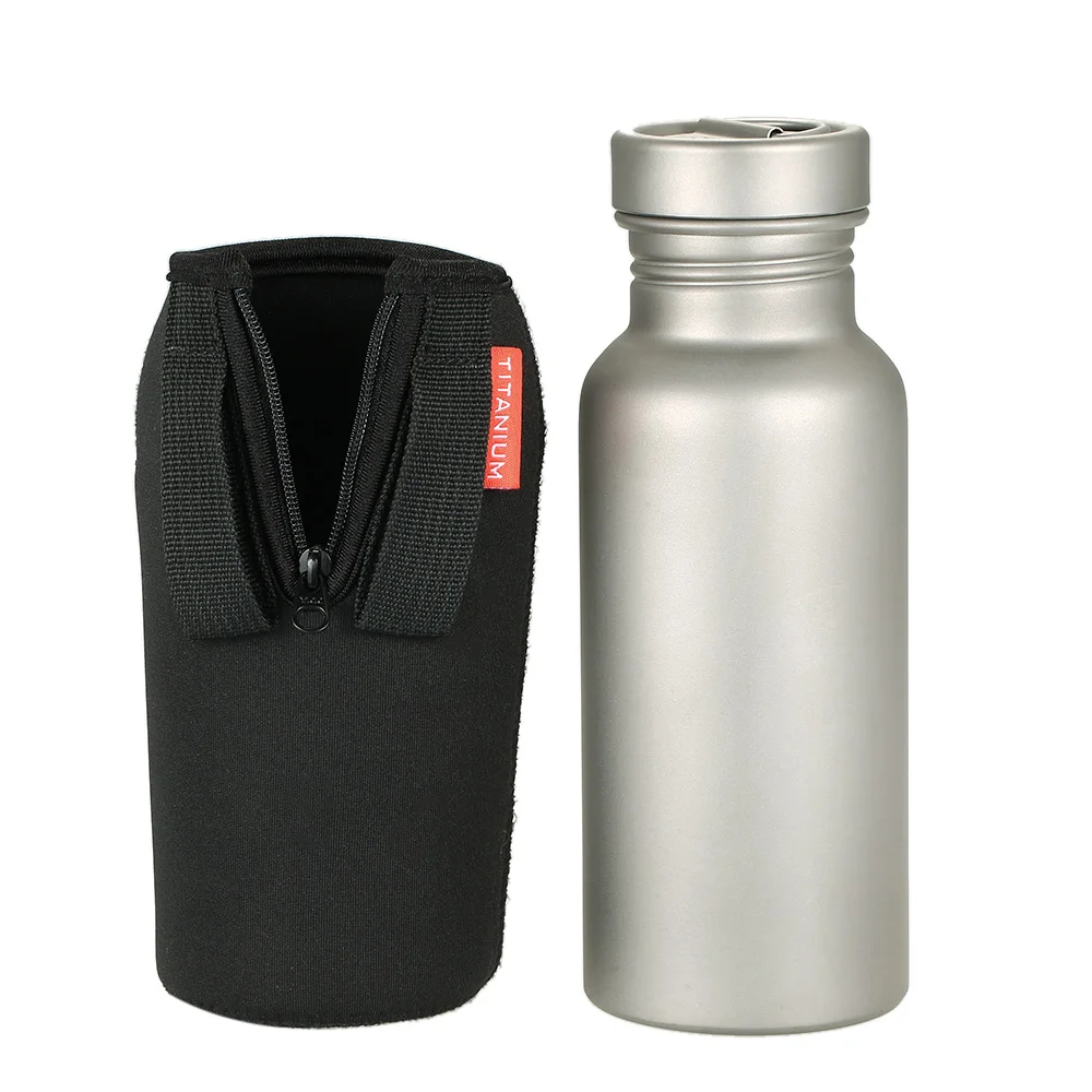 

NEW 700Ml Wide Mouth Bottle Portable Sport Drinking Water Bottle Titanium Drink Kettle For Outdoor Camping Hiking Picnic Travel