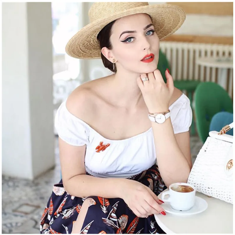 

20- women vintage 50s inspired off shoulder puff sleeve fit peasant crop top in white plus size pinup t shirt retro cropped tops