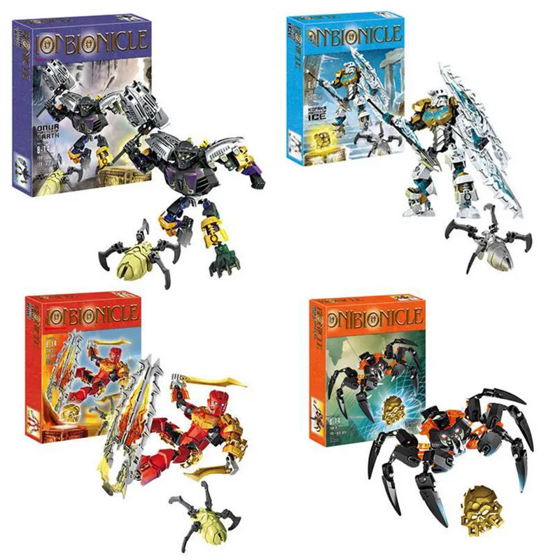 

Bionicle Mask of Light Tahu Kopaka Monster Of ICE Onua Lord of Skull Spiders Bionicle MOC Brickblocks Building Block Kids Toys