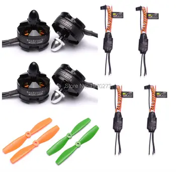

4PCS Blheli 12A ESC + 4x MT2204 2300KV Motor+2 pairs 5045 propeller for 250mm QAV250 Robocat Multi Quadcopter