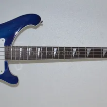 Shelly магазин пользовательский прозрачный синий RK 4003 бас Рик 4 струны треугольная инкрустация электрическая бас гитара музыкальный инструмент магазин