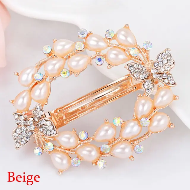2018 Woman Fashion Korean Butterfly Hairpins Crystal Rhinestone Flower