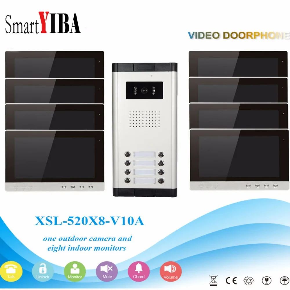 

SmartYIBA 10"Apartment Video Intercom Kits 2 To 12 Units Video Door Phone Home Security Kit For Option With IR Camera Monitor