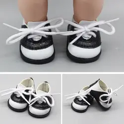 Модные милые черный, белый цвет седло обувь Сделано для 14 "Кукла Lovey игрушки Аксессуары для кукольной одежды