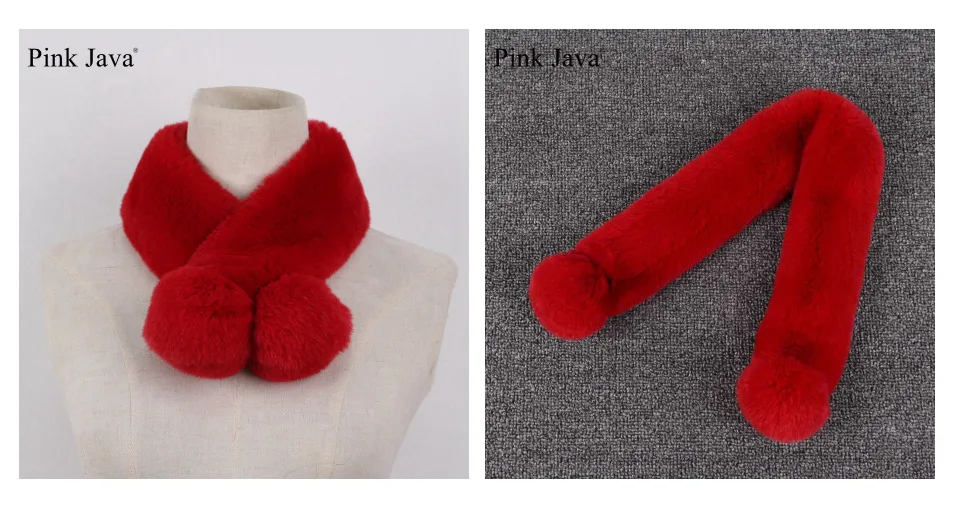 Розовый JAVA QC1857 Новое поступление реального с мехом кролика шарф женские зимние теплые шарфы шеи шарф из натурального меха модная Высококачественная обувь