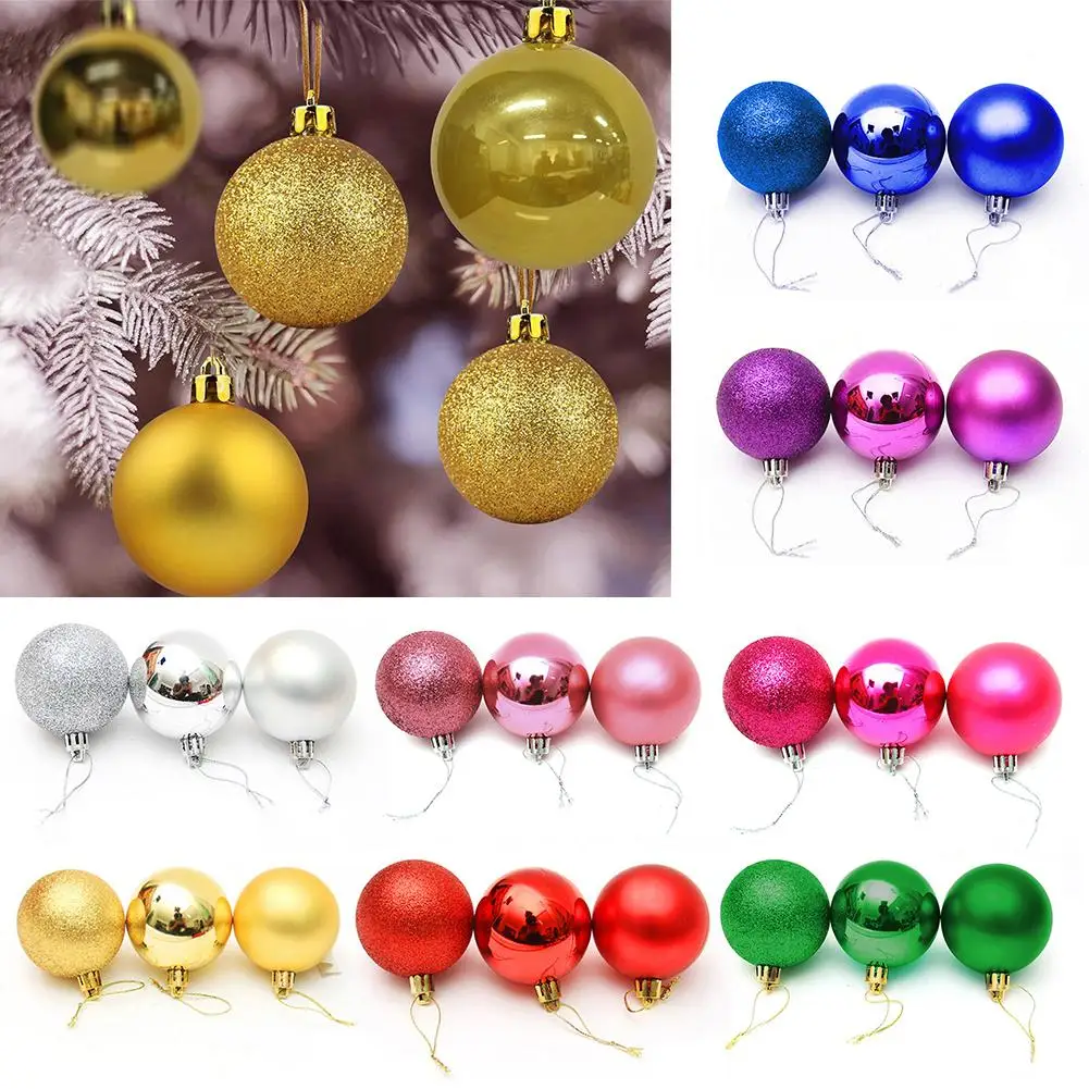 24Pcs/Set 4cm Ball Christmas Decorations Tree Ball Baubles Party Gift