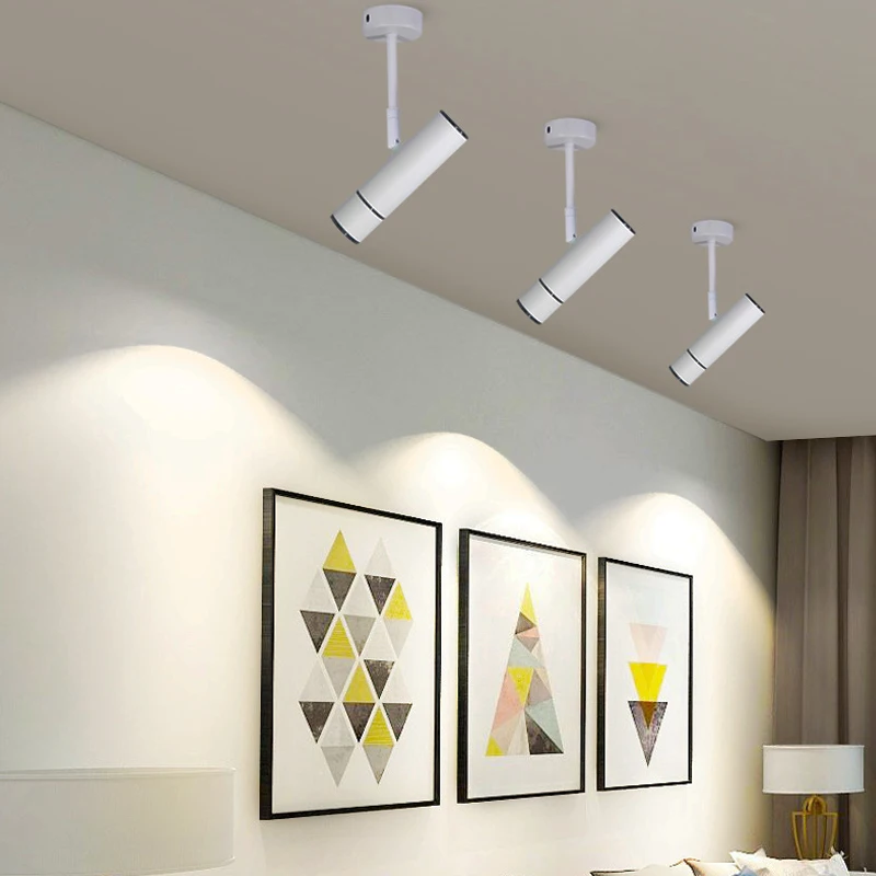 

LED surface mounted ceiling fixture lamp 360 degree rotatable COB background spot light 90 dgree Foldable surface mounted