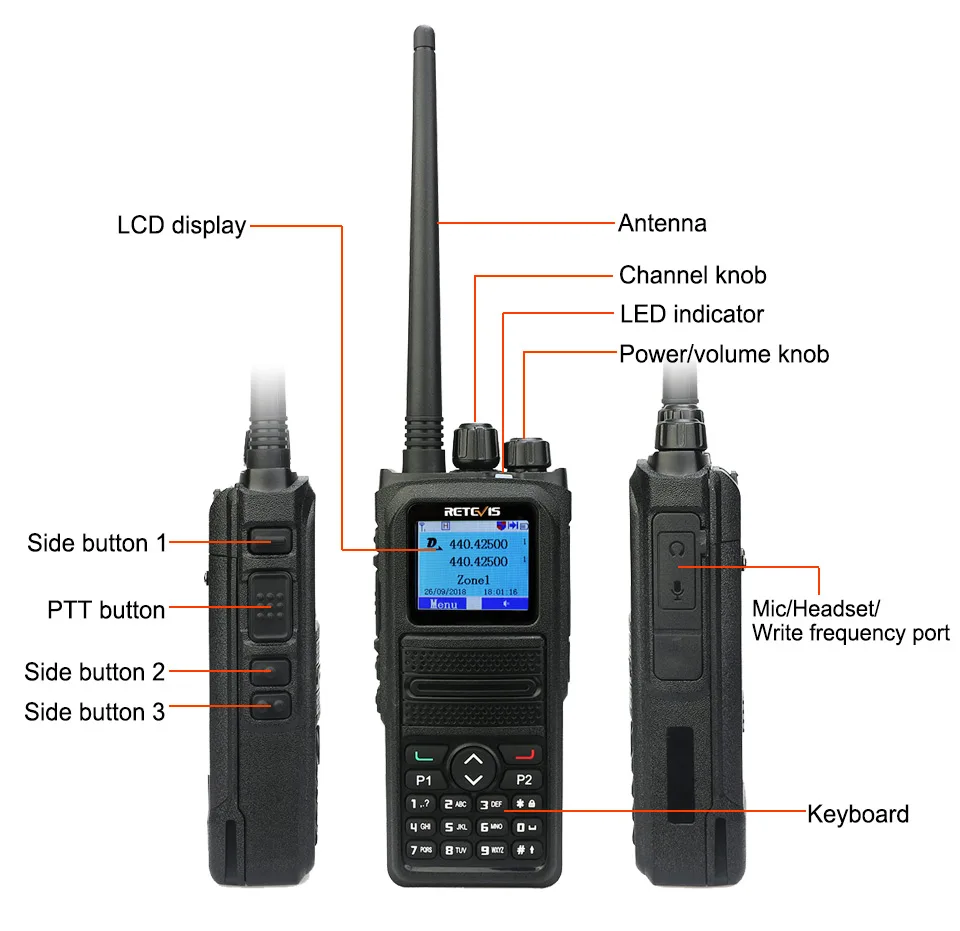 RETEVIS RT84 DMR Dual Band иди и болтай Walkie Talkie 5W VHF UHF DMR VFO цифровой/аналоговый зашифрованные двухстороннее радио приемопередатчик Ham Радио Амадор