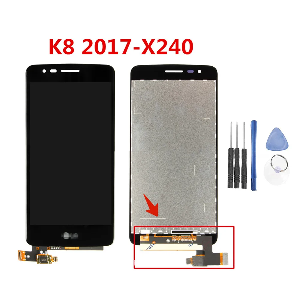 

LCD Display Screen Digitizer Assembly for LG K8 2017 X240 LCD Touch Screen Replacement Repair Parts With Frame High sensitivity
