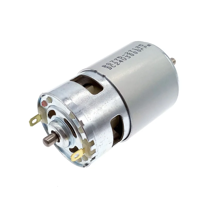 motor de cepillo de carbono con ventilado DC 6V 12V 18V 24V PYunLi-Motor de corriente continua RS-775 // 795//895 Motor de perforación Torre de alta velocidad de alta velocidad de rodamiento de bolas