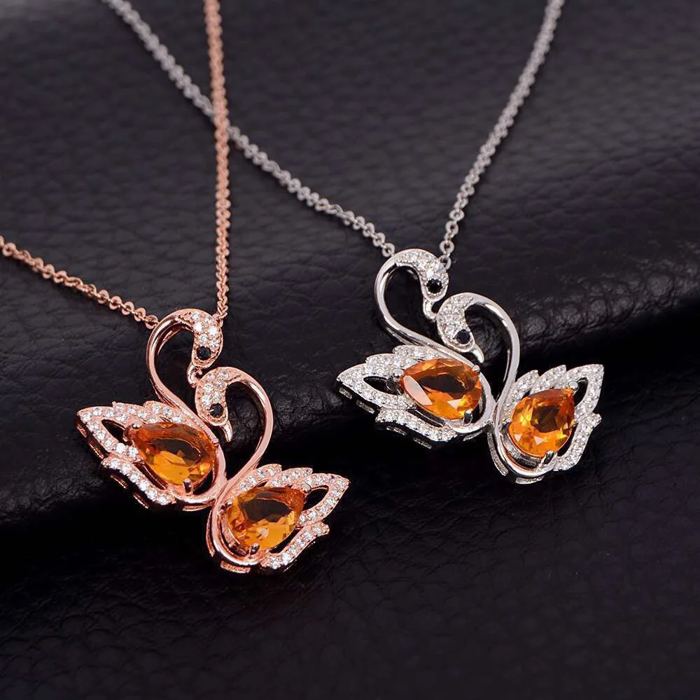 Кулон из серебра 925 пробы с натуральным желтым кристаллом|jewelery pendants|jewelery fashionjewelery