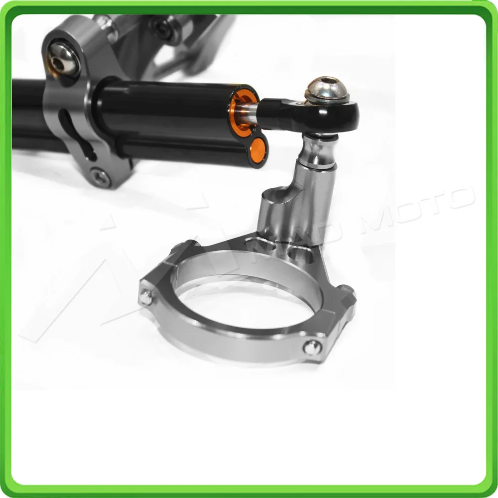 For Yamaha FZ1 Fazer 2006 2007 2008 2009 2010 2011 2012 2013 2014 2015 2016 2017 Steering Damper & Bracket Mount Kit Black&Gray (2)