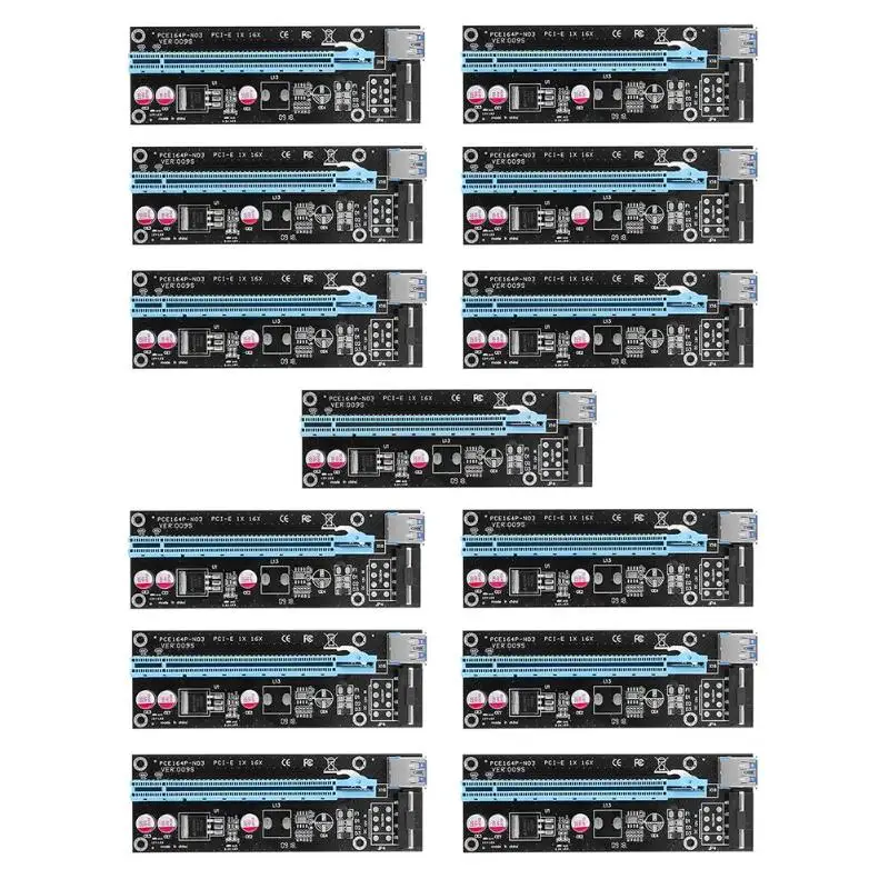6Pcs USB 3.0 PCI-E GPU 1X to 16X PCI Express Extender Riser Raiser Card Adapter with SATA 15Pin Cord for Dogecoin BTC LTC Miner 6Pcs USB 3.0 PCI-E GPU 1X to 16X PCI Express Extender Riser Raiser Card Adapter with SATA 15Pin Cord for Dogecoin BTC LTC Miner