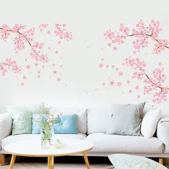 

Pink plum individuality creative household adornment wall stickers on the wall