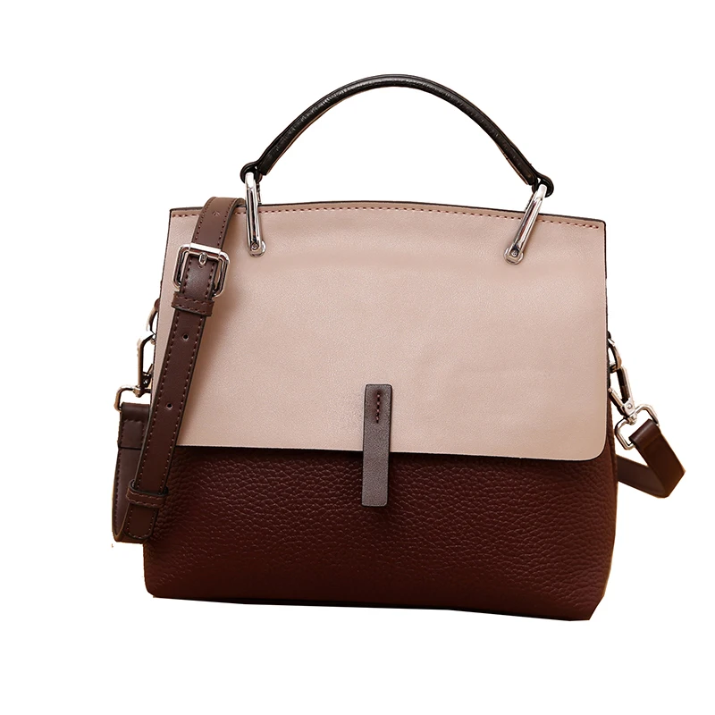 

Leather handbags new 2019 commuter hit color hand improve quality shell bag leather Messenger shoulder bag
