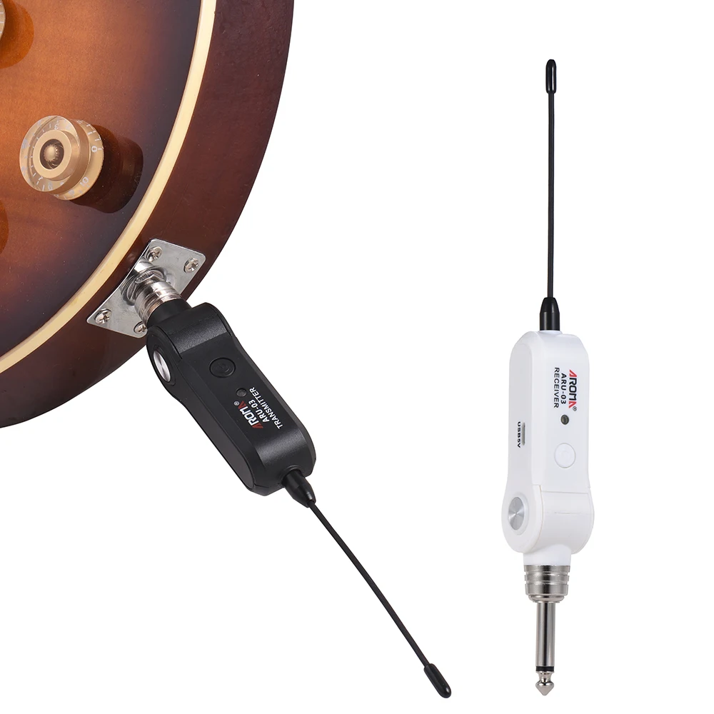 Aroma ARU-03 UHF Wireless Guitar Transmitter Audio Transmission System Electric Guitar Transmitter Receiver Set Built-in Battery Aroma ARU-03 UHF Wireless Guitar Transmitter Audio Transmission System Electric Guitar Transmitter Receiver Set Built-in Battery