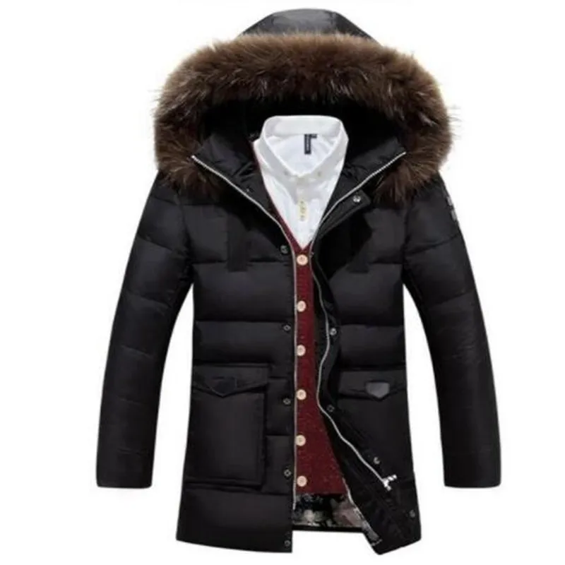 Men's Duck Down Jacket Plus Size Winter White Duck Down Jackets XXL XXXL Zipper Coat Natural fur collar Warm Clothing Overcoat