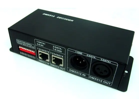 

4 channel DMX decoder & controller;R+G+B+Dimmering