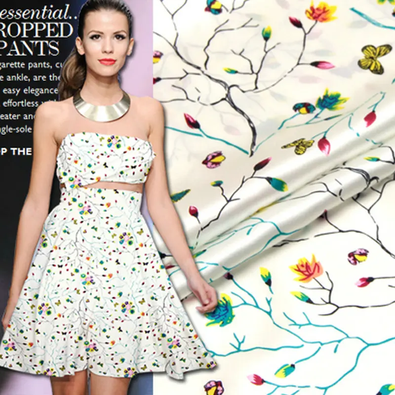 

Printed Silk Satin Fabric pure silk fabric