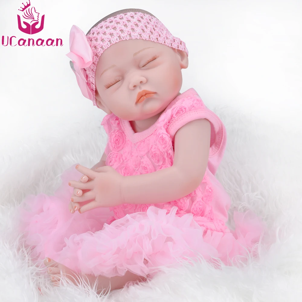 

UCanaan 50CM Full Silicone Doll Reborn Sleeping Baby Alive Dolls For Children Brinquedos Boneca Kids Toys Chirstmas Gifts