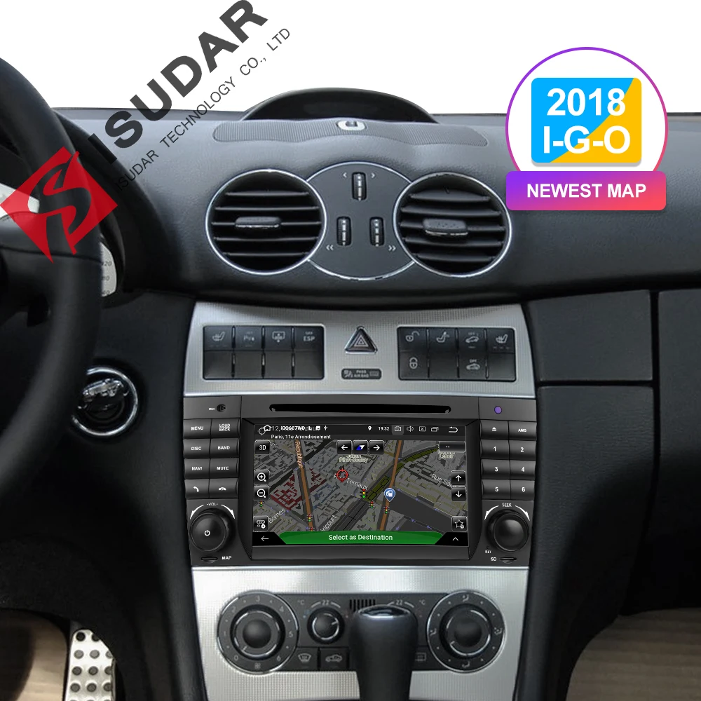 Flash Deal Isudar 2 Din Auto Radio Android 9 For Mercedes/Benz/W203/CLK200/CLK22/C180/C200 CANBUS Car Multimedia Video DVD Player GPS DVR 1