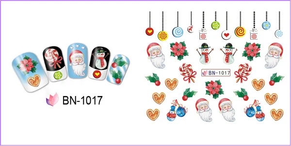 UPRETTEGO 12 упаковок/lot дизайн ногтей Красота воды Наклейка ползунок ногтей Рождество хижина галстук-бабочка, скрипка птица BN1009-1020