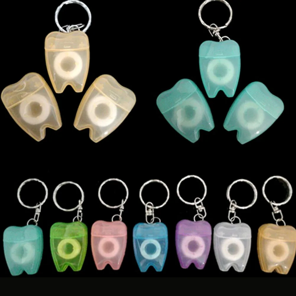 

1PCS Hot 15 M Color Random Dental Floss For Teeth Cleaning Oral Care Kit Dental Hygiene Mint Fragrance Portable Teeth Keychain