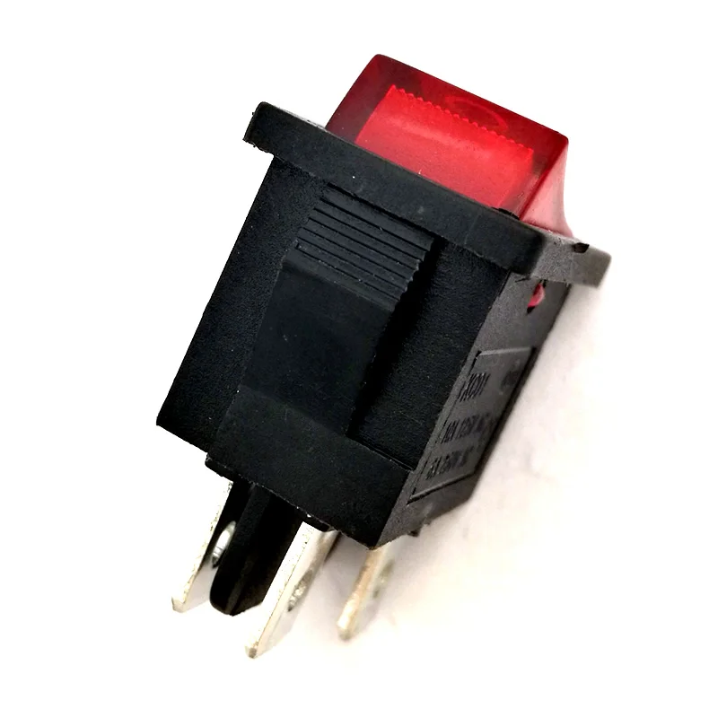 5 шт./лот Mini Boat Rocker Switch 6A 250V AC / 10A 125V 4 Pin ON OFF I/O SPST Snap in с Красной светодиодной