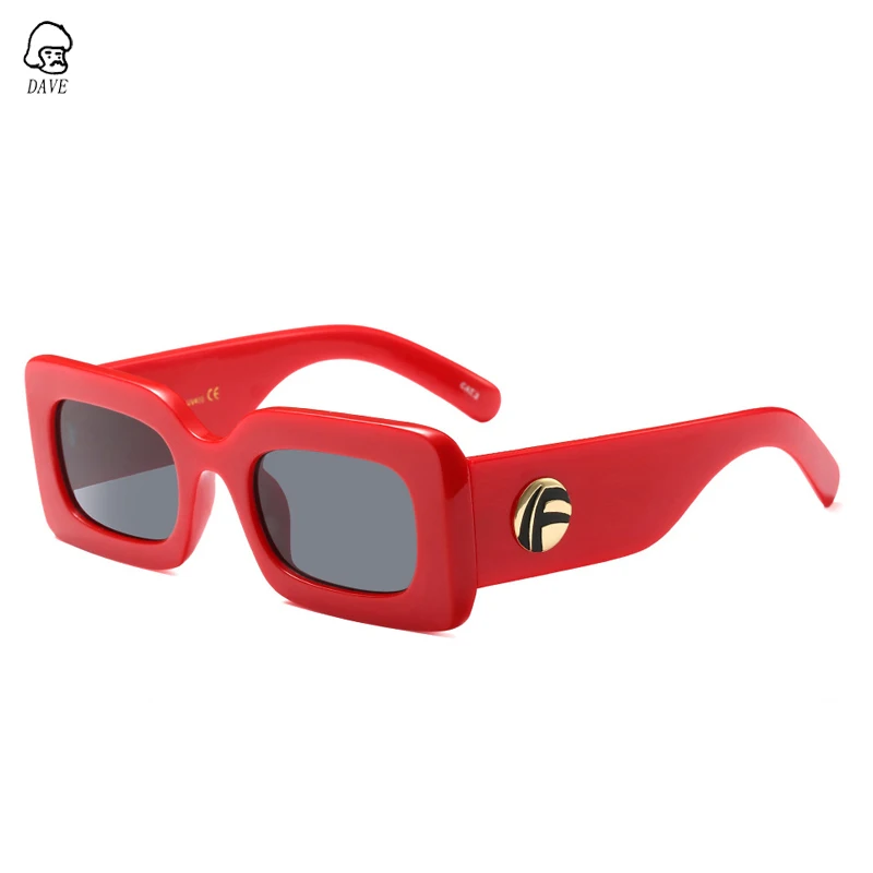 

DAVE Brand Black Rectangle Sunglasses Women Designer Square Small Face Sun Glasses White Pink Red Frame Eyewear Ladies UV400