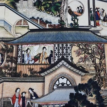 120*145 см/шт Qingming Shanghe Tu Цифровая живопись жаккардовая ткань для летнего платья telas por metros tissu au metre vestido