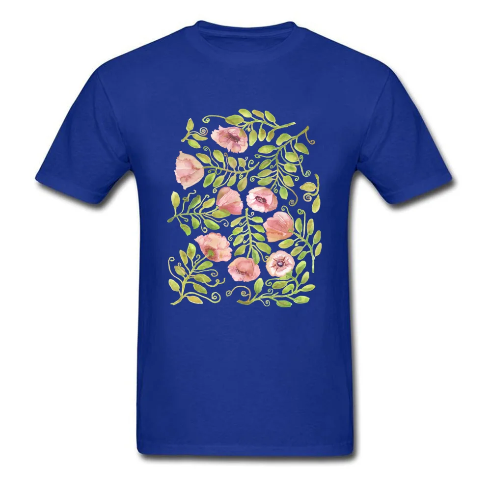 Pink Poppies Pattern by Michelle Scott at dotsofpaint studios_blue