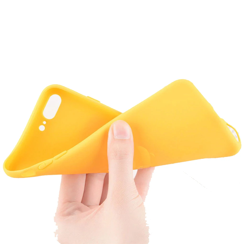 

Bioumei case for iPhone 6 6S 7 8 Plus X XS XR XS Max Lemon Yellow Candy Colors Soft tpu Protector Phone Back Cover Case Shell
