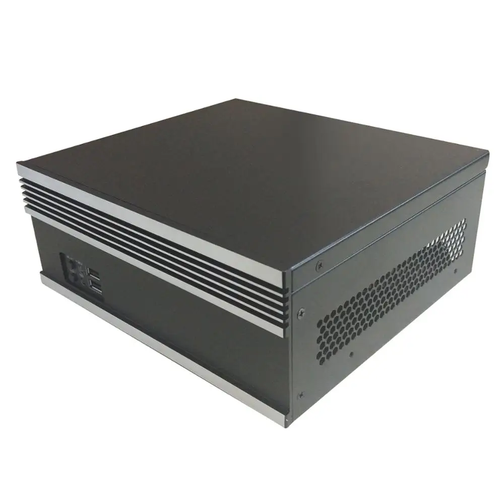 Мини ITX чехол для компьютера HTPC PC ЧПУ промышленное оборудование управления шасси алюминиевая панель Поддержка MINI-ITX материнская плата - Цвет: black