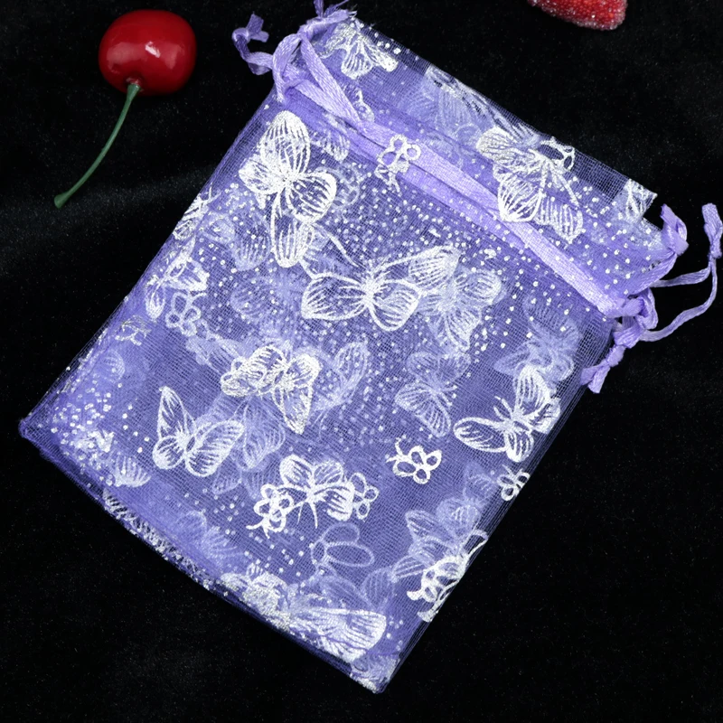 Wholesale 50pcs Purple Organza Bag 9x12cm Small Wedding Jewelry