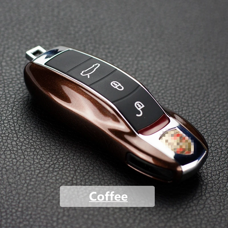 

Coffee FOB Remote Key Case Key Cover Modified Key Shell Replacement fit Porsche Cayenne Macan 911 boxster cayman for Panamera