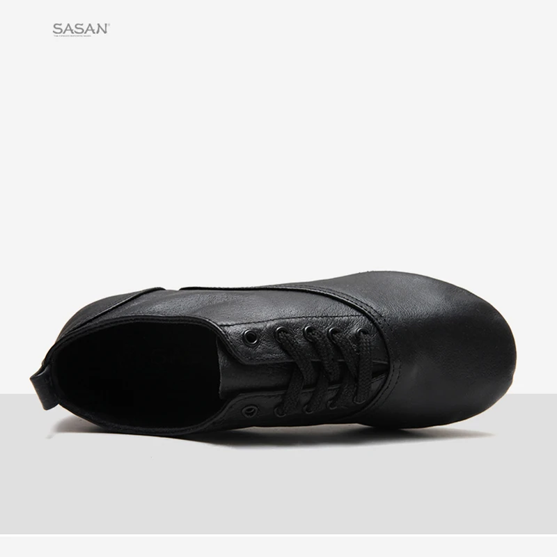 Мужские кроссовки для латиноамериканских танцев черные из натуральной кожи с