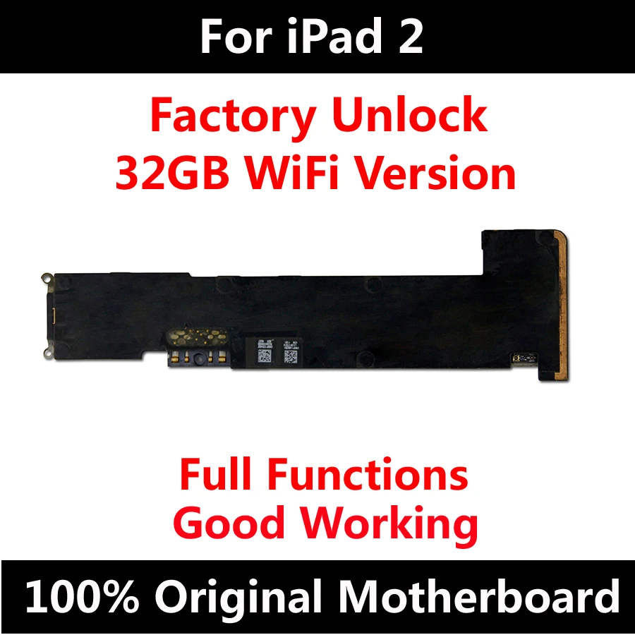 

Official Unlock Motherboard For iPad 2 32GB Wifi Version Original Mainboard With Full Chips IOS Logic Board Worldwide Use